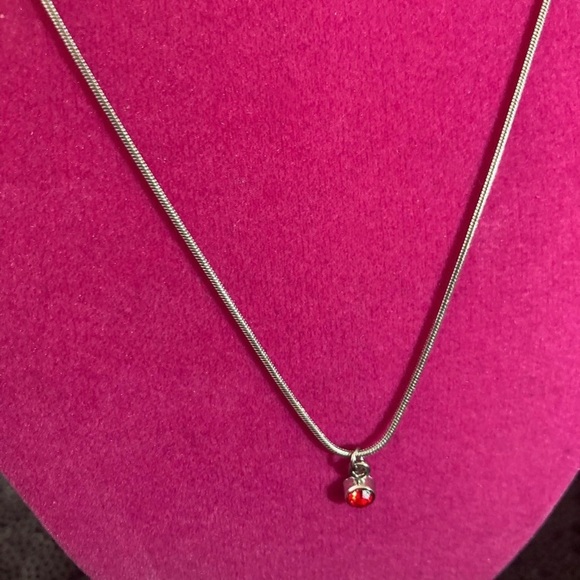 July Ruby Sterling Silver Necklace Birthday Birthstone Month Rhinestone gift Y2K - Picture 15 of 17